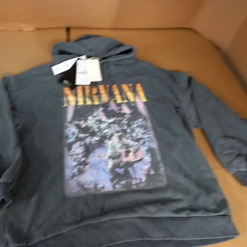 NIRVANA BRANDED GREY HOODIE - M