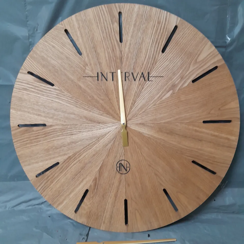 INTERVAL WOODEN WALL CLOCK - COLLECTION ONLY 