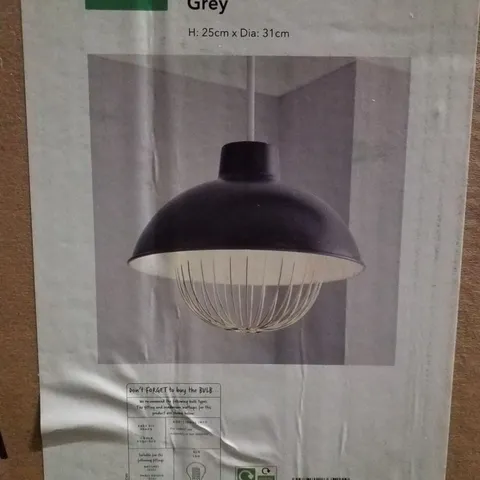 BOXED DUNELM ENZO EASY FIT PENDANT GREY