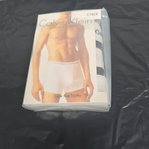 CALVIN KLEIN 3 LOW RISE TRUNKS IN BLACK SIZE S