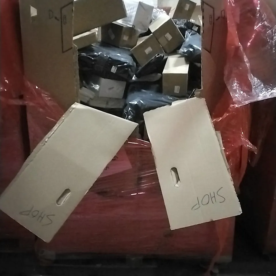 PALLET OF HOUSEHOLD ITEMS TO INCLUDE FOLDING FANS, PLASTIC FOOD CONTAINERS,  YOGA MAT, OIL BURNER WAX MELT AND OTHER ASSORTED ITEMS...