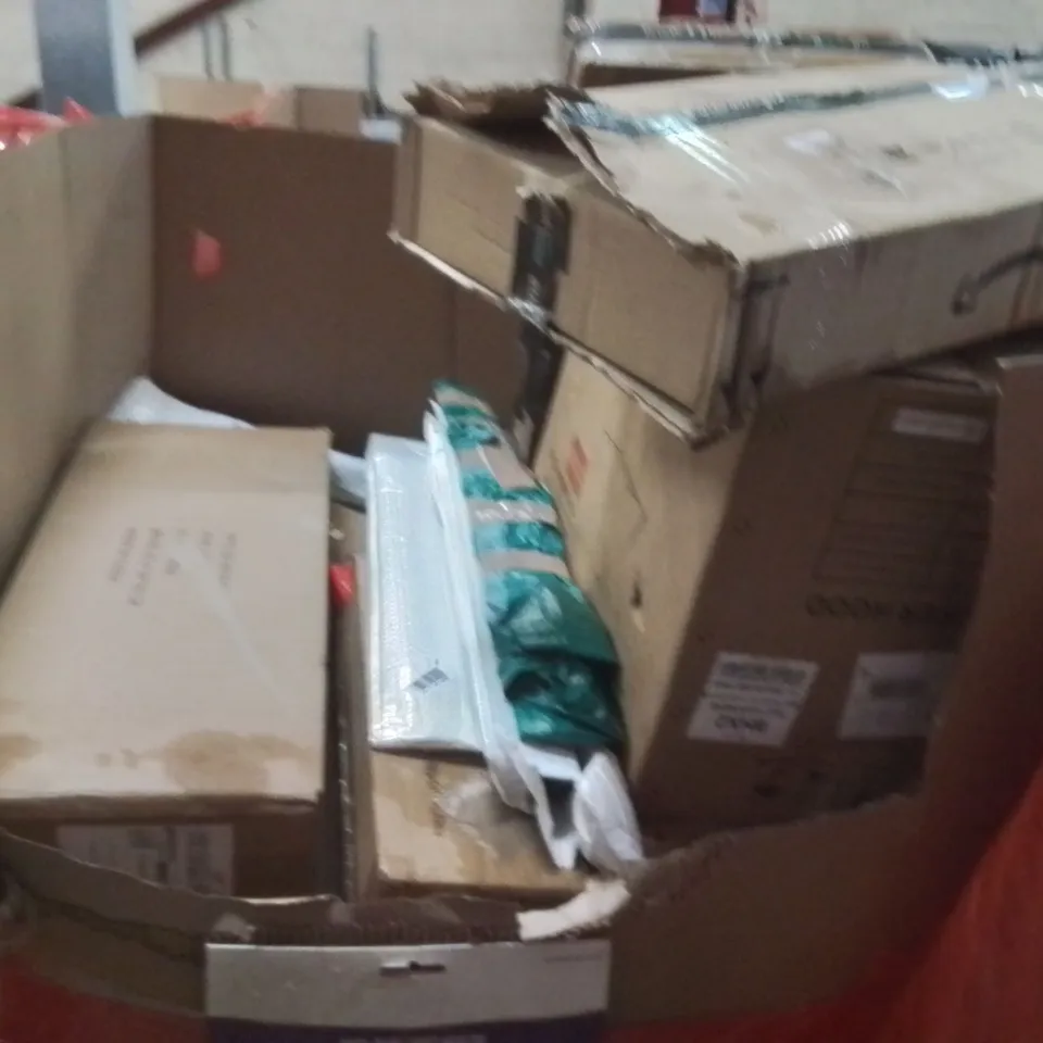 PALLET OF ASSORTED HOUSEHOLD GOODS AND PRODUCTS TO INCLUDE;COOKER HOOD,RUG,SCREEN PROTECTOR FOR MONITOR