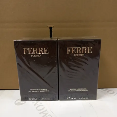 LOT OF 2 FERRE FOR MEN SHAMPOO & SHOWER GEL - 200ML