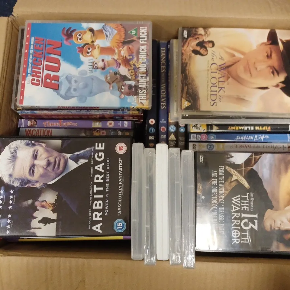 BOX OF APPROX 100 ASSORTED DVD'S TO INCLUDE THE SECOND SEASON OF GAMES OF THRONES, HOME ALONE 1-4, GUARDIANS OF THE GALAXY VOL 1 & 2, ETC. 