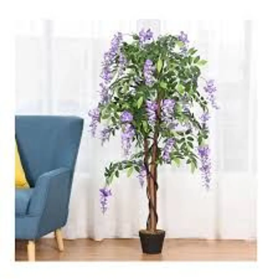 BOXED COSTWAY FICUS WISTERIA ARTIFICIAL TREE 5FT