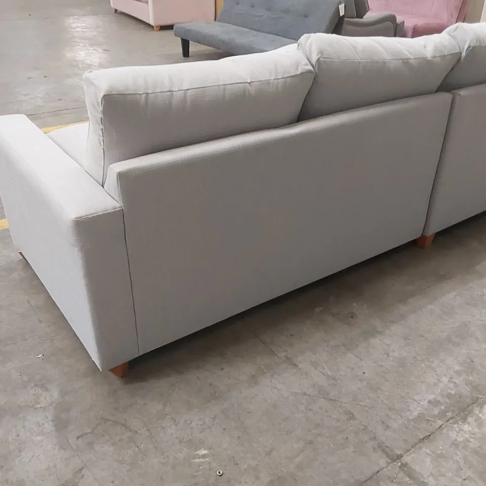 QUALITY DESIGNER ASHWELL CORNER CHAISE STORAGE SOFA BED - LIGHT GREY FABRIC