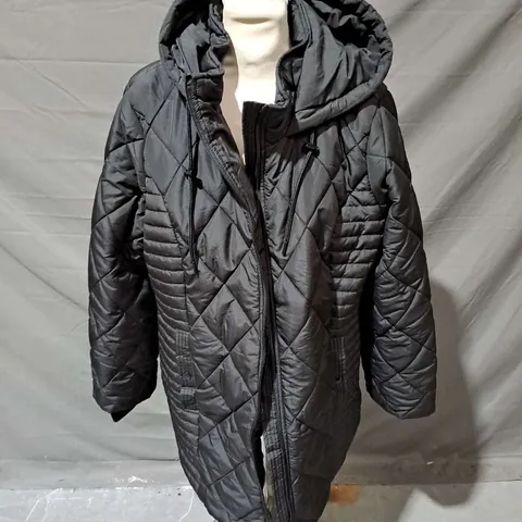 RUTH LANGSFORD PADDED COAT IN BLACK SIZE 18