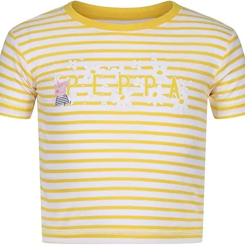 REGATTA PEPPA TEE T-SHIRT, MAIZE YELLOW/WHITE STRIPE 24-36 MONTHS