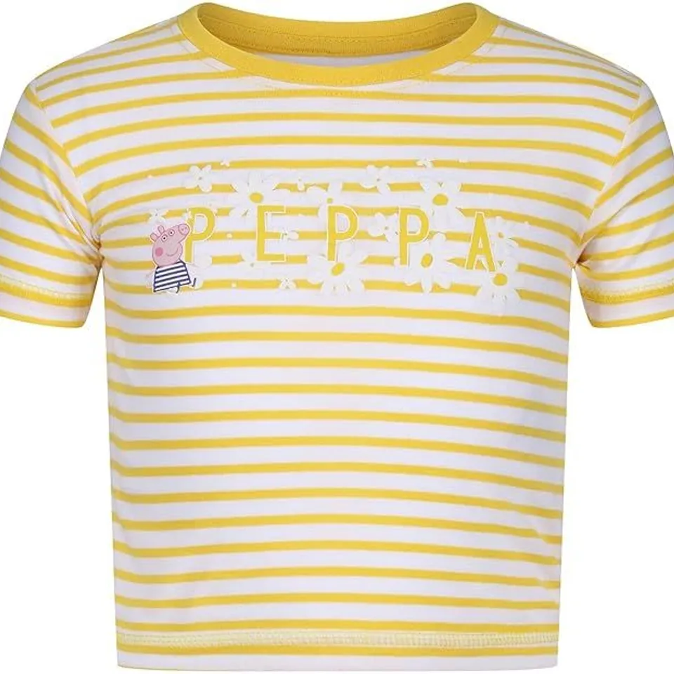 REGATTA PEPPA TEE T-SHIRT, MAIZE YELLOW/WHITE STRIPE 24-36 MONTHS