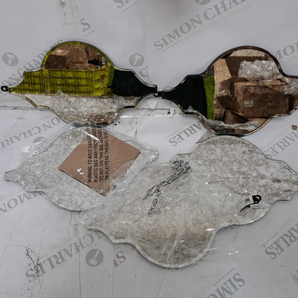 ALISON CORK SET OF 5 LINKABLE DISTRESSED GLASS MIRRORS - COLLECTION ONLY