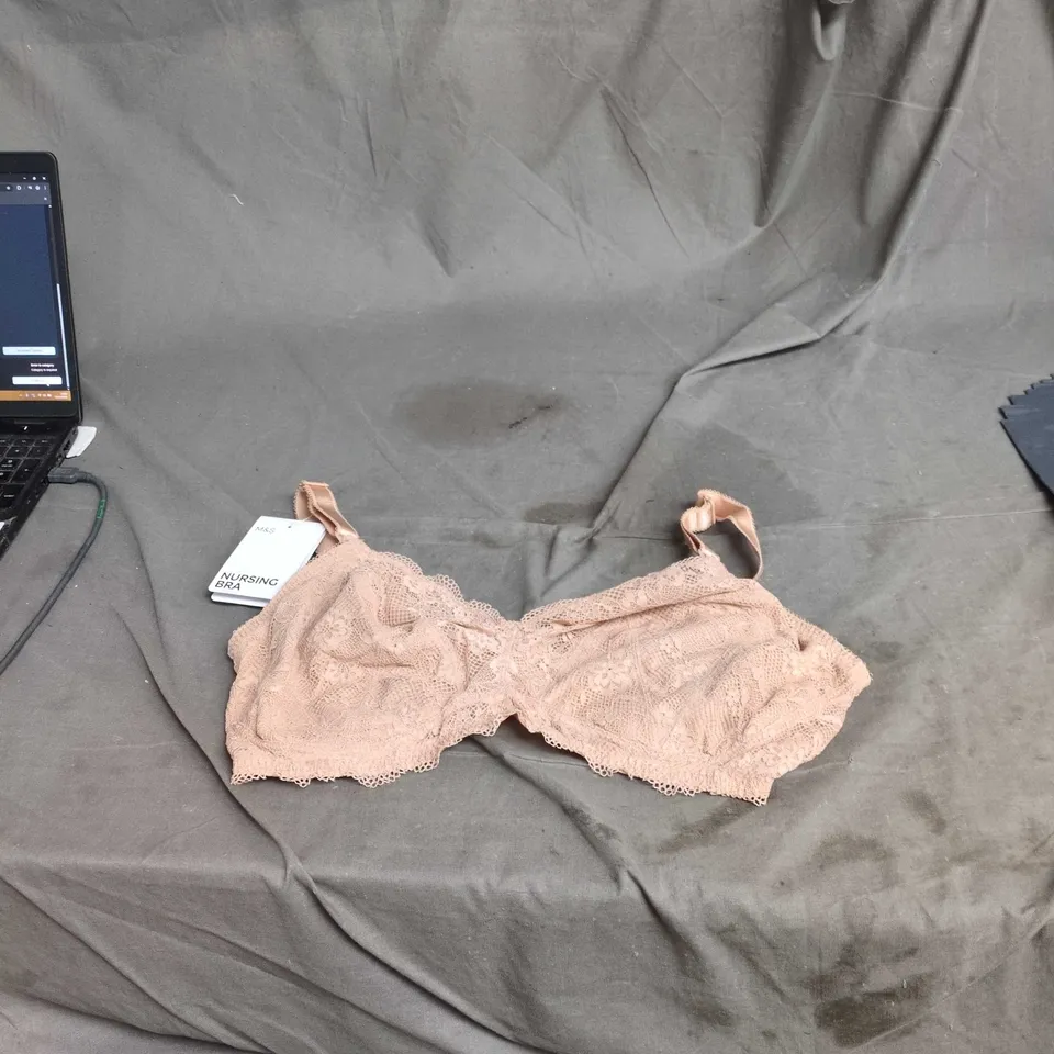 M&S NURSING BRA – UK 38G, BEIGE LACE
