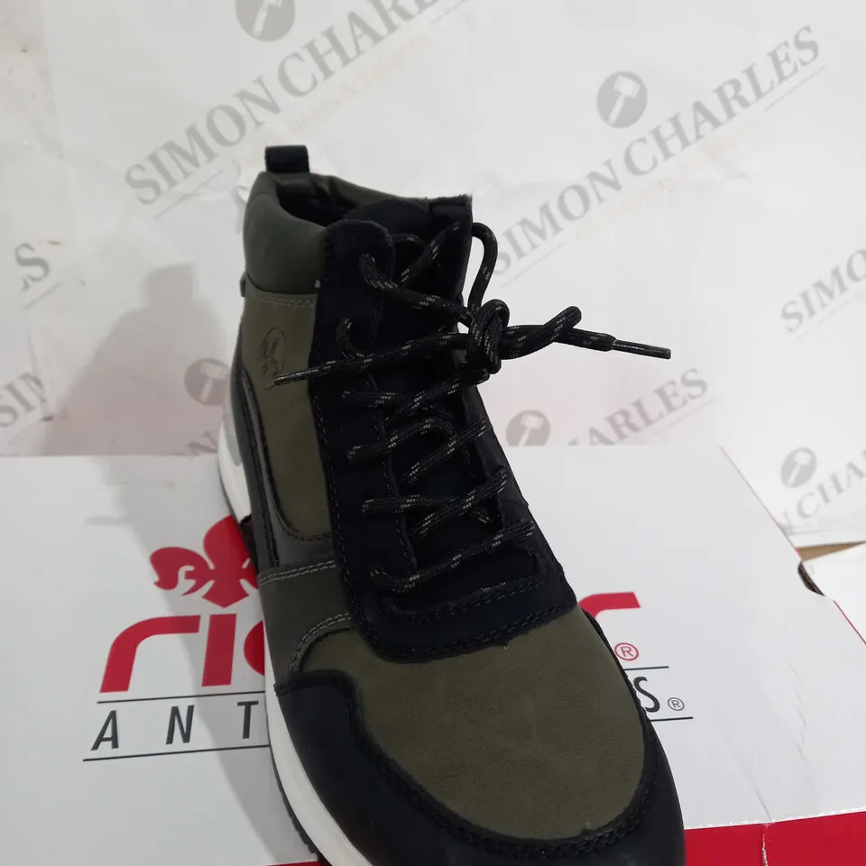 RIEKER HIGH TOP TRAINER BOOTS, KHAKI - SIZE 7 1/2
