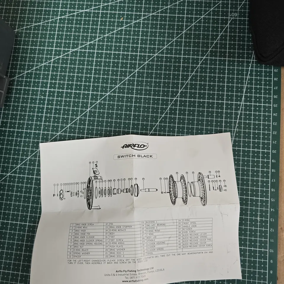 AIRFLO SWITCH BLACK FLY FISHING REEL – SPARE SPOOL KIT IN CASE