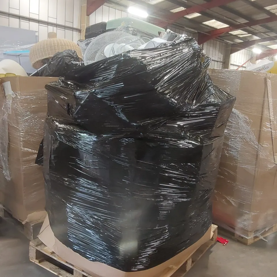 PALLET CONTAINING A VERY LARGE QUANTITY OF ASSORTED ITEMS INCLUDING: AIRFRYERS, FAN, KETTLE, TOASTER ECT