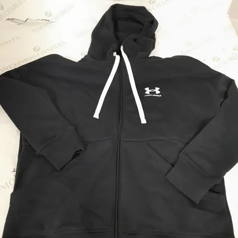 UNDER ARMOUR BLACK ZIP UP HOODIE - SMALL