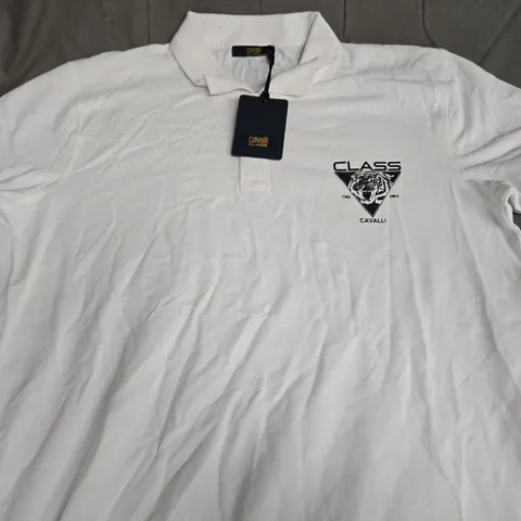 CAVALLI POLO SHIRT IN WHITE SIZE M