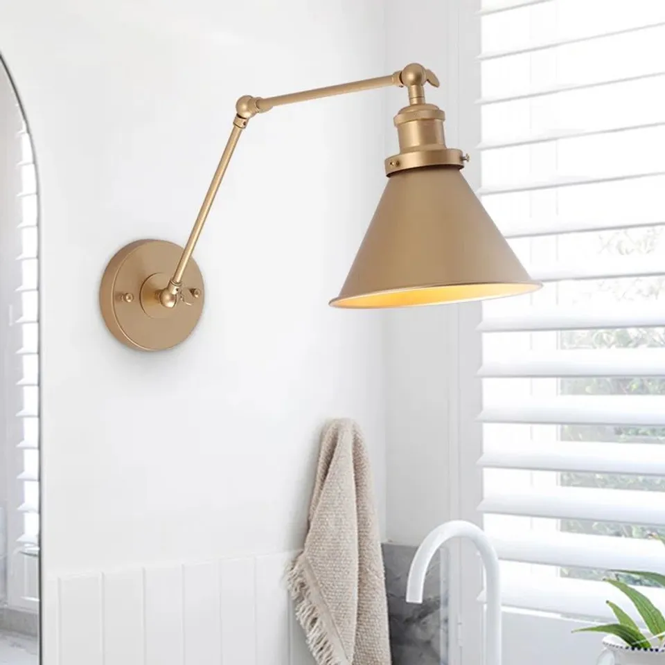 BOXED - VILLERS 1 - LIGHT CONE PLUG - IN SWING ARMED SCONCE 