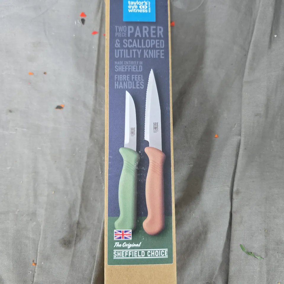 TAYLOR'S EYE WITNESS TWO-PIECE PARER & SCALLOPED UTILITY KNIFE SET – THE ORIGINAL SHEFFIELD CHOICE