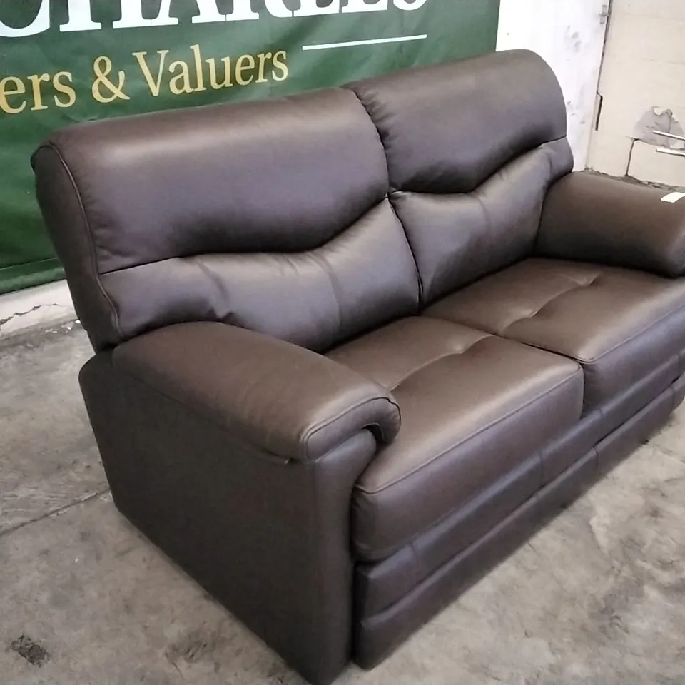 QUALITY BRITISH DESIGNED & MANUFACTURED G PLAN STRATFORD 2 SEATER SOFA CAPRI CHOCOLATE LEATHER