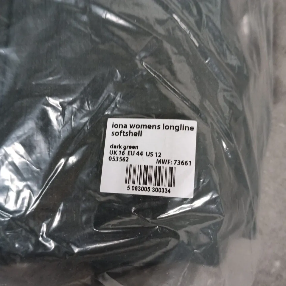 MOUNTAIN WAREHOUSE IONA WOMEN’S LONGLINE SOFTSHELL JACKET – DARK GREEN, UK 16 (EU 44, US 12)