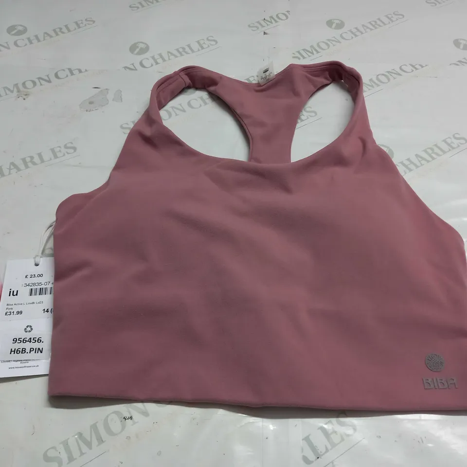 BIBA ACTIVE L LINE BRA IN PINK - SIZE 14(L)