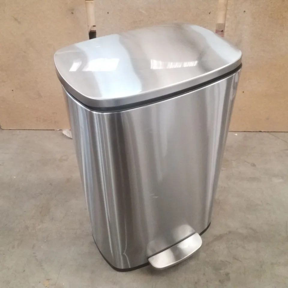 BOXED 50L STAINLESS STEEL STEP OPEN TRASH CAN