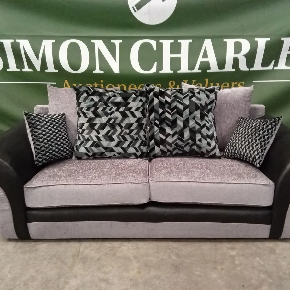 NARVA FABRIC/FAUX LEATHER 3 SEATER SOFA RRP £949