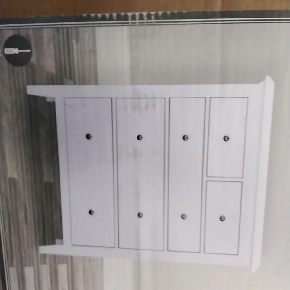 BOXED LYNTON DRAWER CHEST - WHITE    H101 X W84 X D42 CM