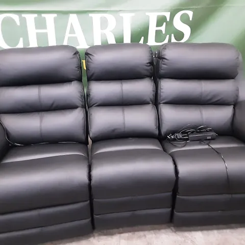 QUALITY BRITISH MANUFACTURED DESIGNER G PLAN GREENWICH 3 SEATER ELECTRIC RECLINING DBL L854 CAMBRIDGE BLACK 
