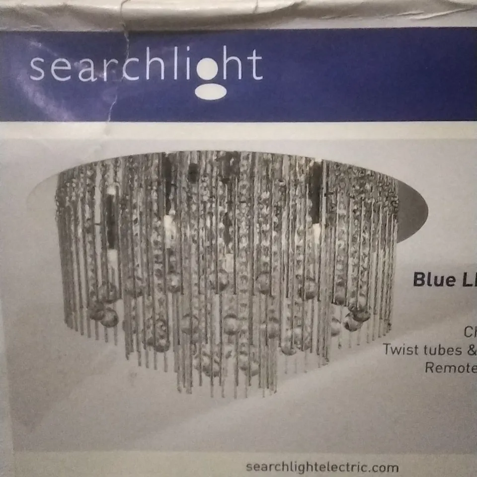 BOXED SEARCHLIGHT BEATRIX 8 LIGHT BLUE LED CEILING FLUSH
