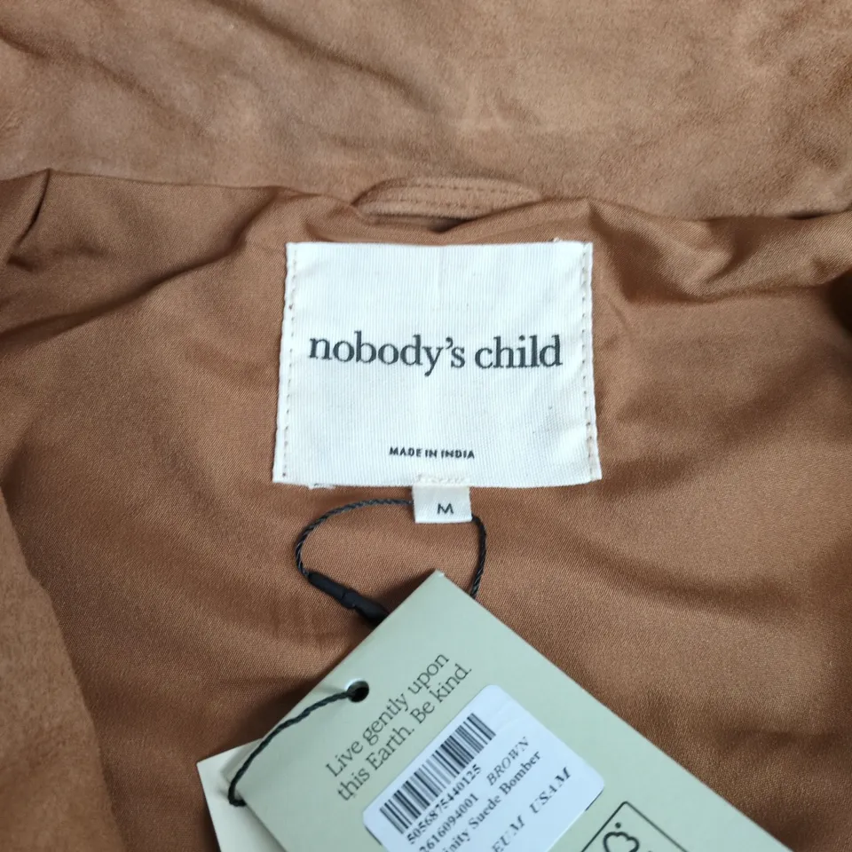 NOBODY'S CHILD BROWN SUEDE-STYLE JACKET - , SIZE M