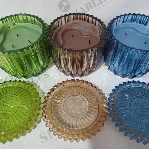 HOMEWORX SET OF 3 FACETED 3 WICK CANDLES
