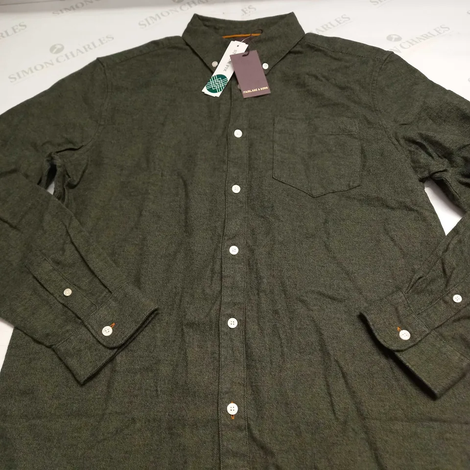 FAIRLANE AND SONS REGULAR FIT TWO TONE COTTON LONG SLEEVED SHIRT SIZE L