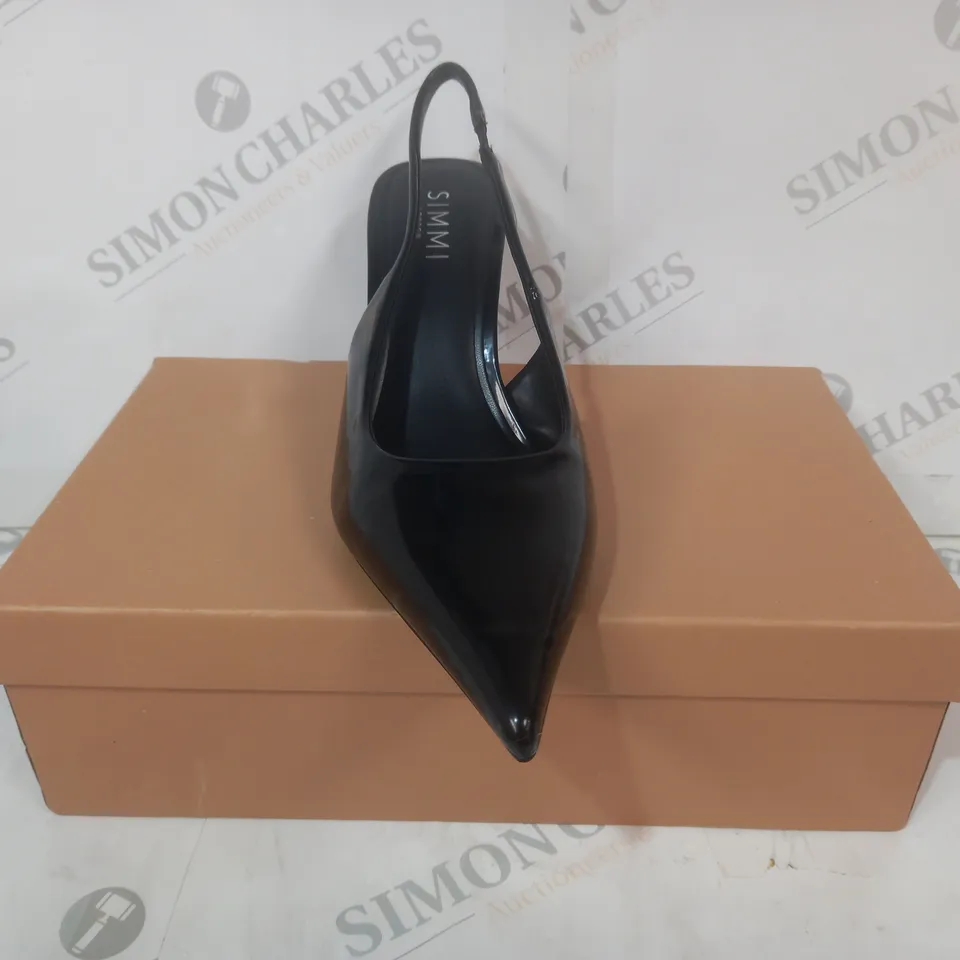 BOXED PAIR OF SIMMI LONDON LIORRA POINTED TOE HIGH HEELED SHOES IN BLACK UK SIZE 5