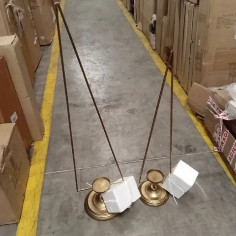 SET OF 2 TREE CANDLE HOLDERS - BRONZE