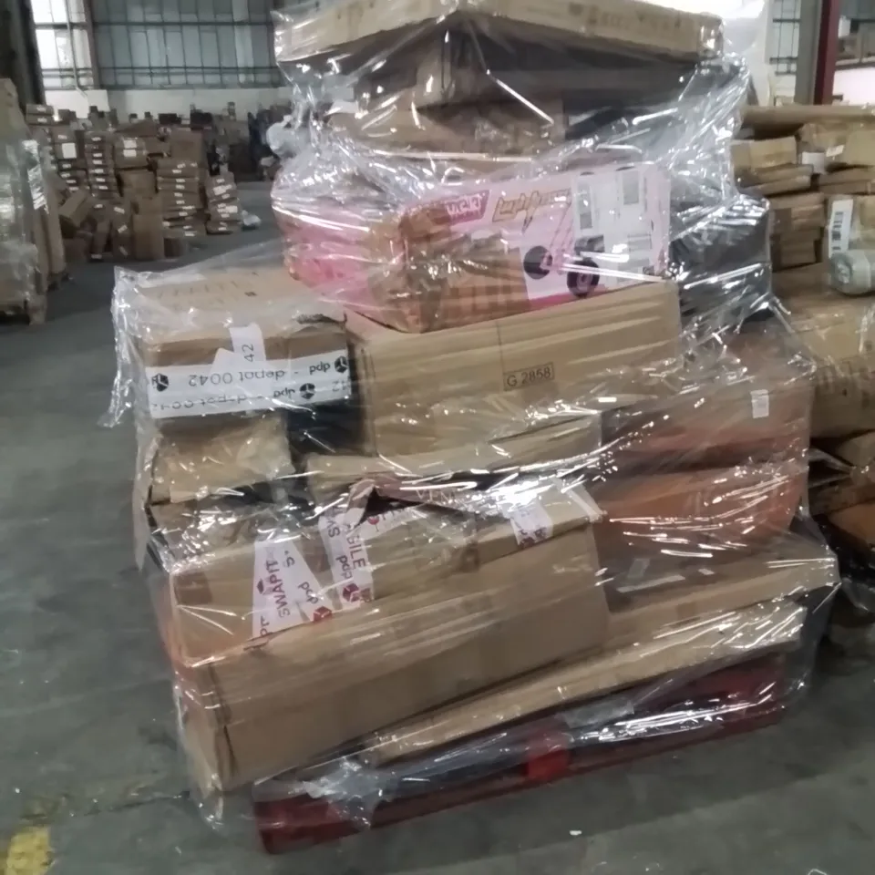 PALLET OF NEO PRODUCTS TO INCLUDE;GAMING CHAIRS,TROLLEY,BOOKCASE SHELF