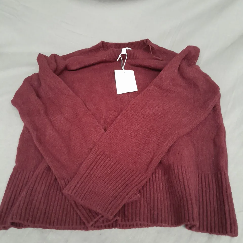 PARIS ATELIER KNIT SWEATER IN DARK RED SIZE S