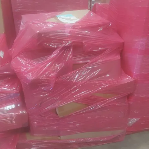 PALLET OF ASSORTED HOUSEHOLD GOODS AND PRODUCTS TO INCLUDE; OVERBED TABLE, BOXED FURNITURE ETC