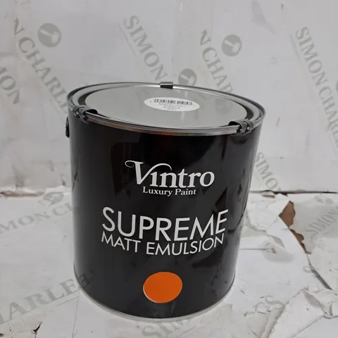 VINTRO LUXURY MATT EMULSION ORANGE MULTI SURFACE PAINT FOR WALLS, CEILINGS, WOOD, METAL - 2.5L (PUMPKIN) - COLLECTION ONLY