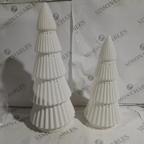 KELLY HOPPEN SET OF 2 LARGE CERAMIC LIGHT UP ORNAMENTS