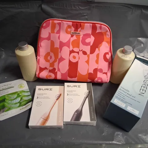 APPROXIMATELY 11 ASSORTED HEALTH AND BEAUTY PRODUCTS TO INCLUDE; SOAP AND GLORY, KIKI AND GREEN AND SURI