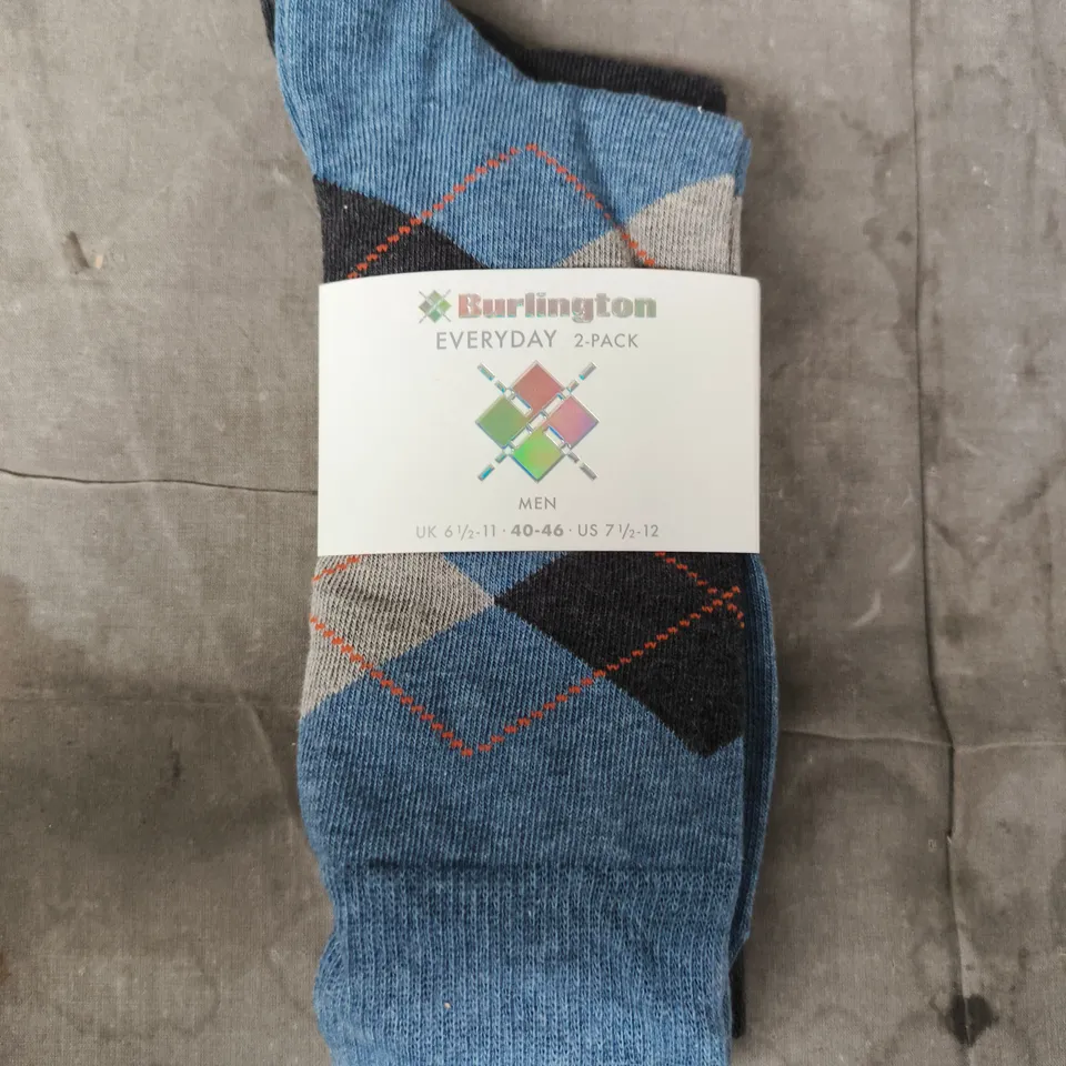 BURLINGTON EVERYDAY 2-PACK SOCKS – ARGYLE, UK 6½–11