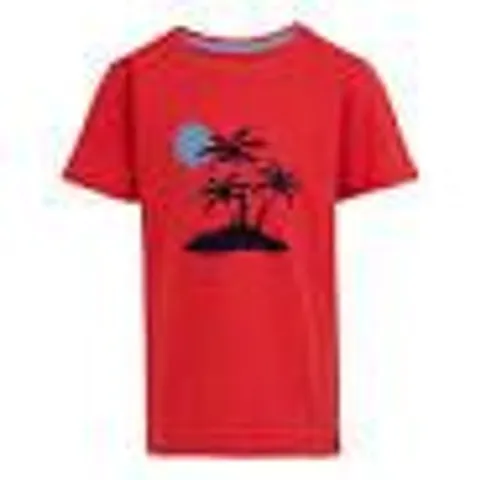 BRAND NEW REGATTA KIDS BOSLEY VII SHORT SLEEVE T-SHIRT IN DANGER RED - 15/16 YEARS