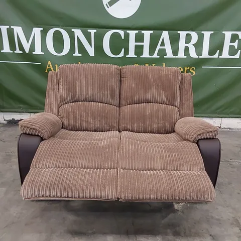 DESIGNER 2-SEATER RECLINER SOFA IN BROWN