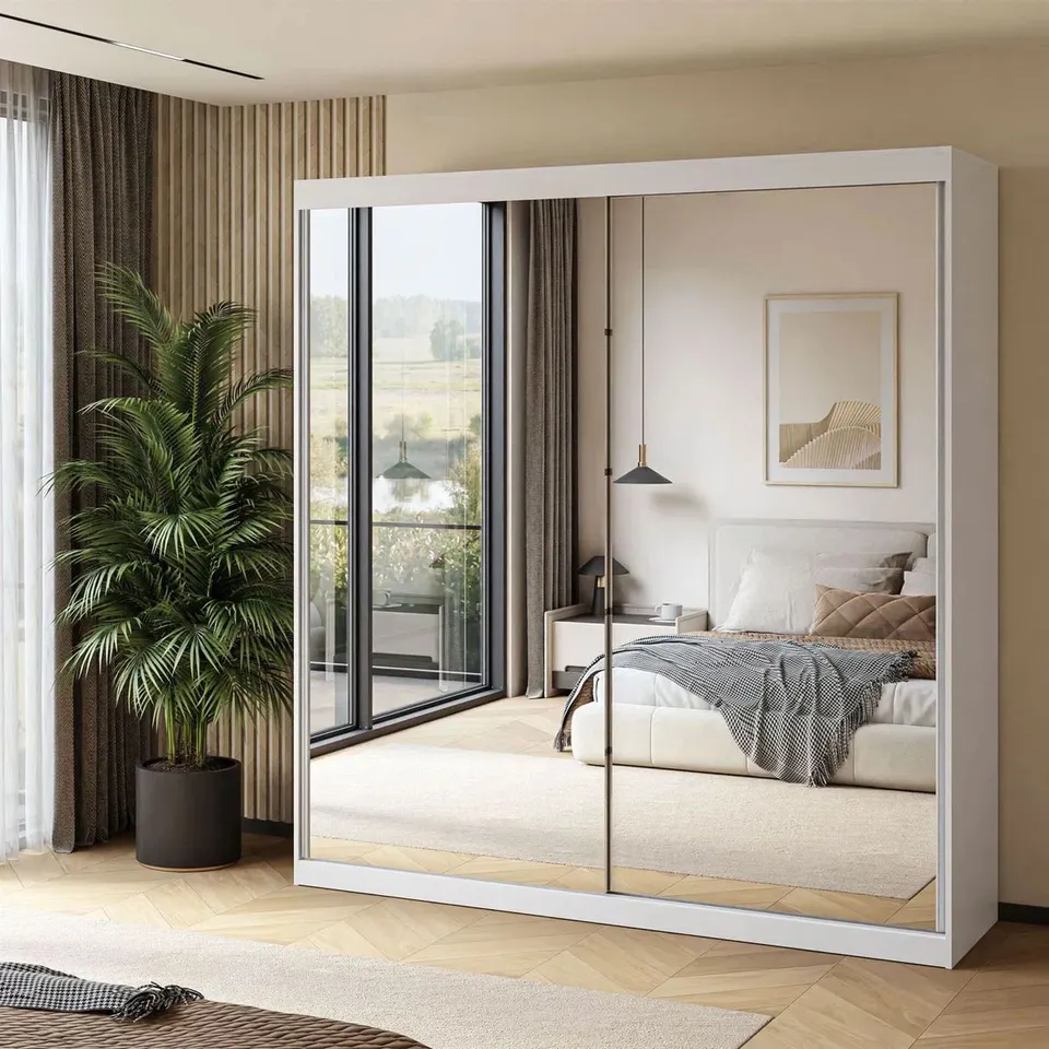 BOXED OHARRA 2-DOOR WARDROBE (4 BOXES)