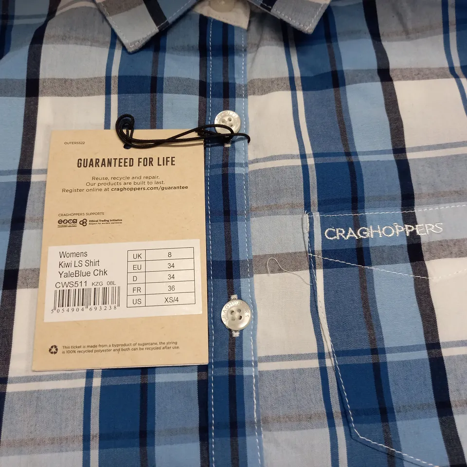 CRAGHOPPERS WOMENS KIWI LS SHIRT - UK 8