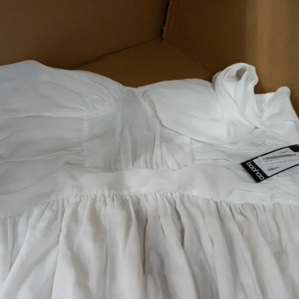 BOOHOO IVORY OFF SHOULDER OCCASION MAXI DRESS - SIZE 14 TALL