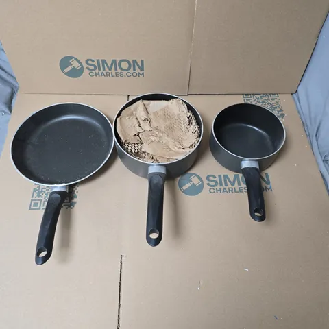 SET OF 3 NON-STICK FRYING PANS – ASSORTED SIZES