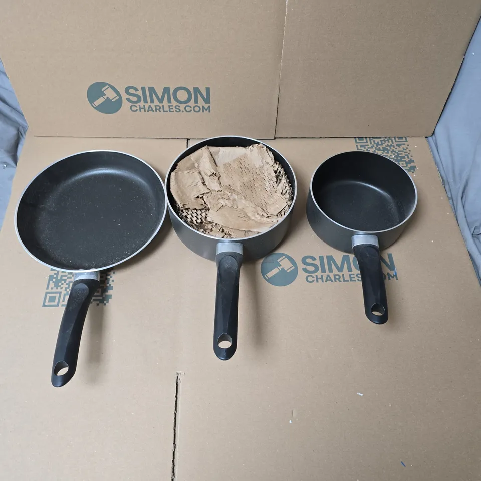 SET OF 3 NON-STICK FRYING PANS – ASSORTED SIZES