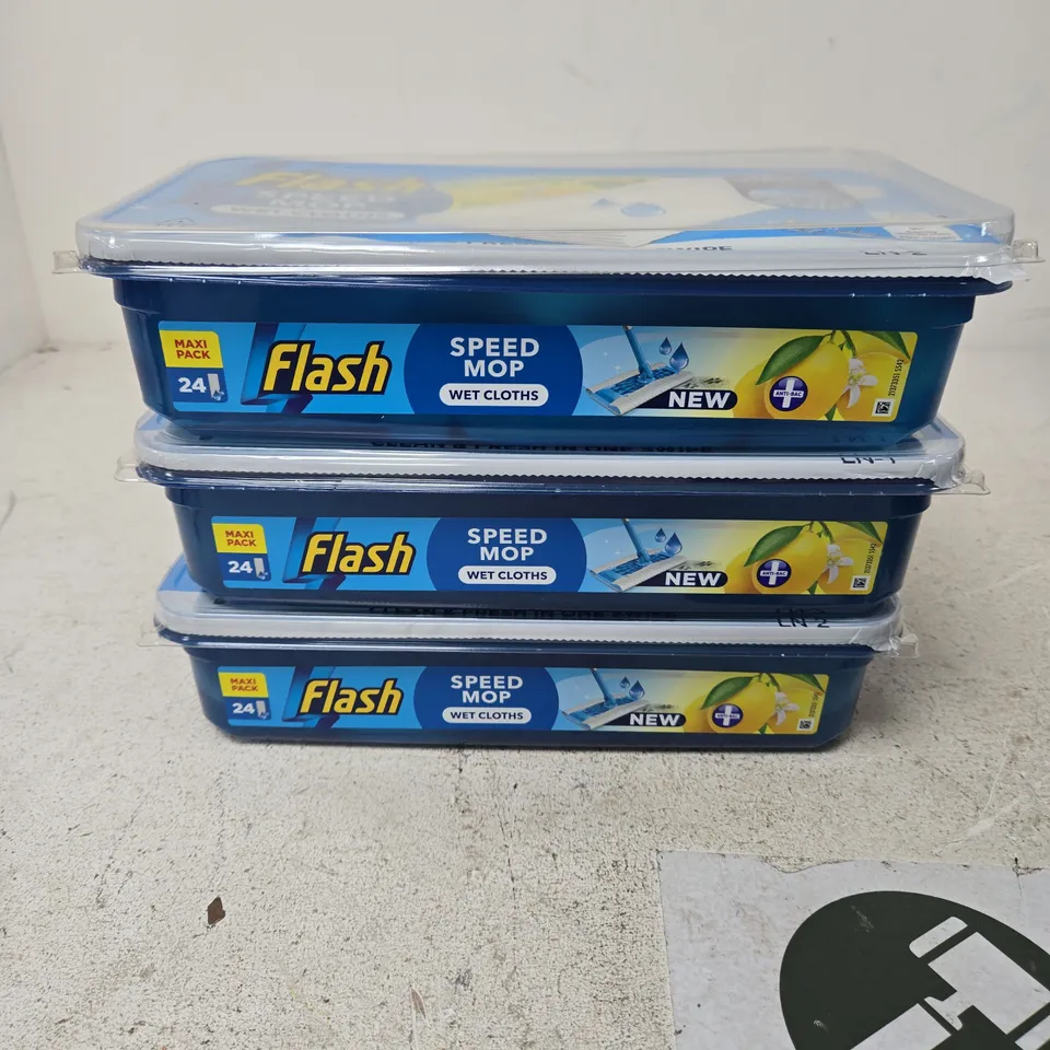 3 X FLASH SPEED MOP WET CLOTHS MAXI PACKS
